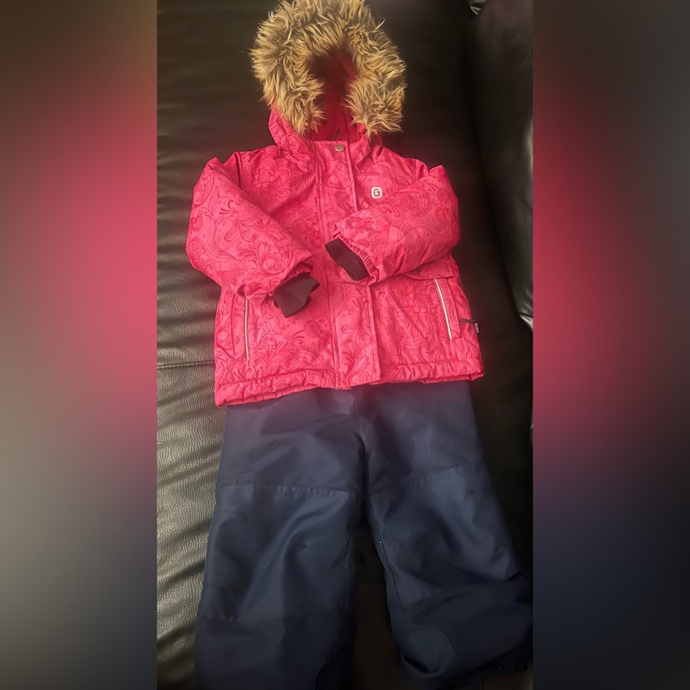Kids Pink Jacket with Navy Pants